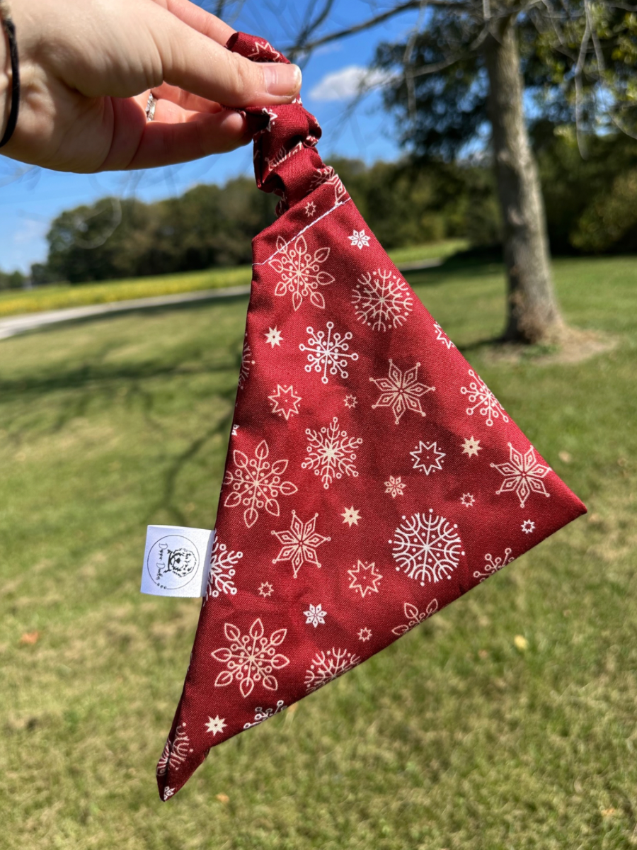 Merry Snowflake Scrunchie Bandana