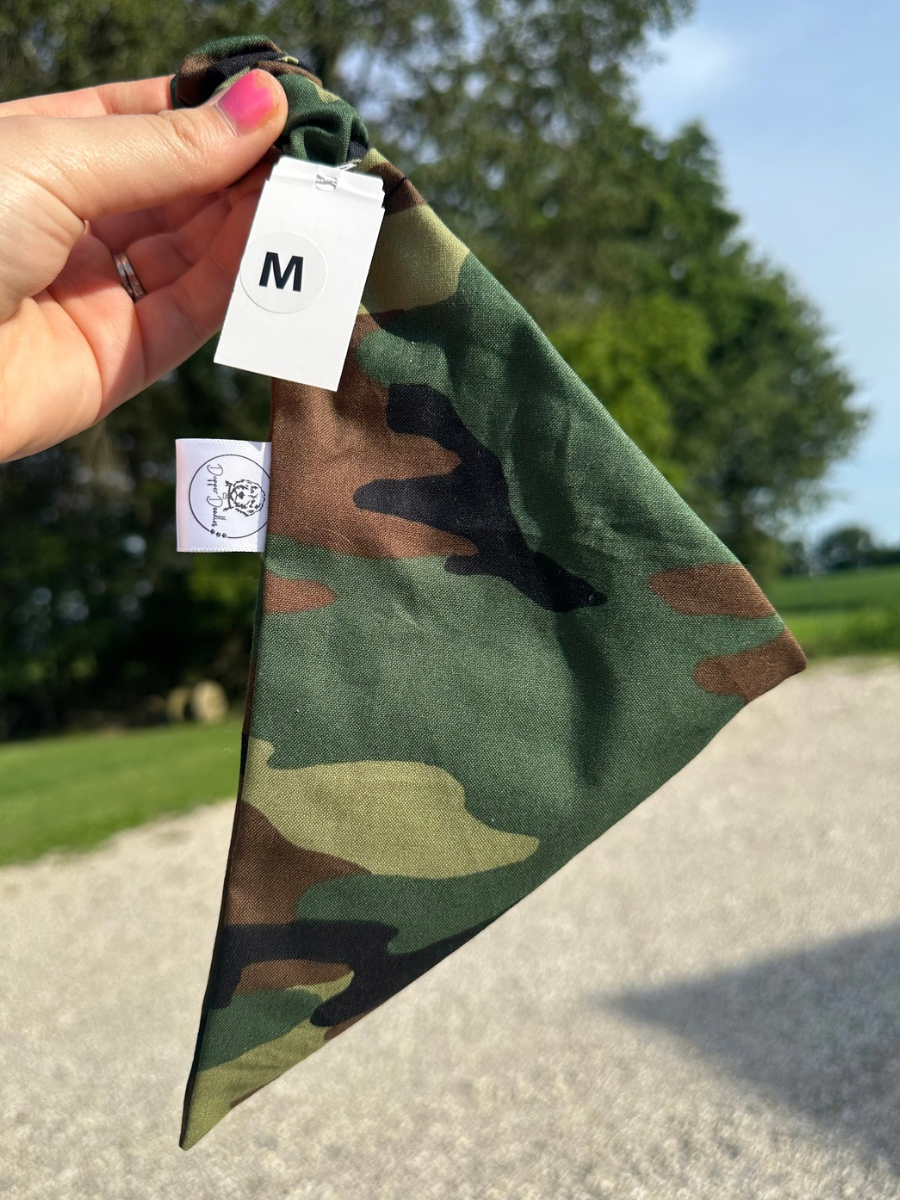 Army Camo Scrunchie Bandana