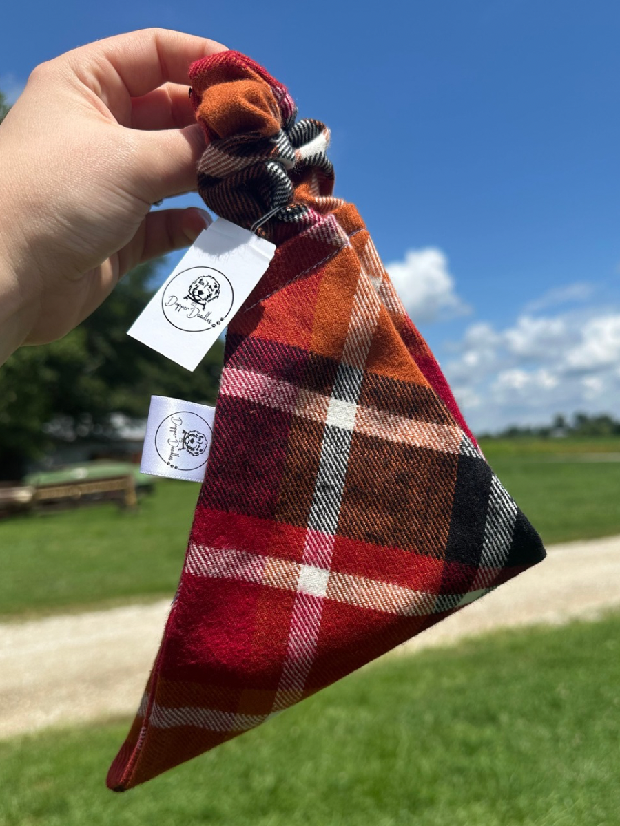 Autumn Plaid Scrunchie Bandana