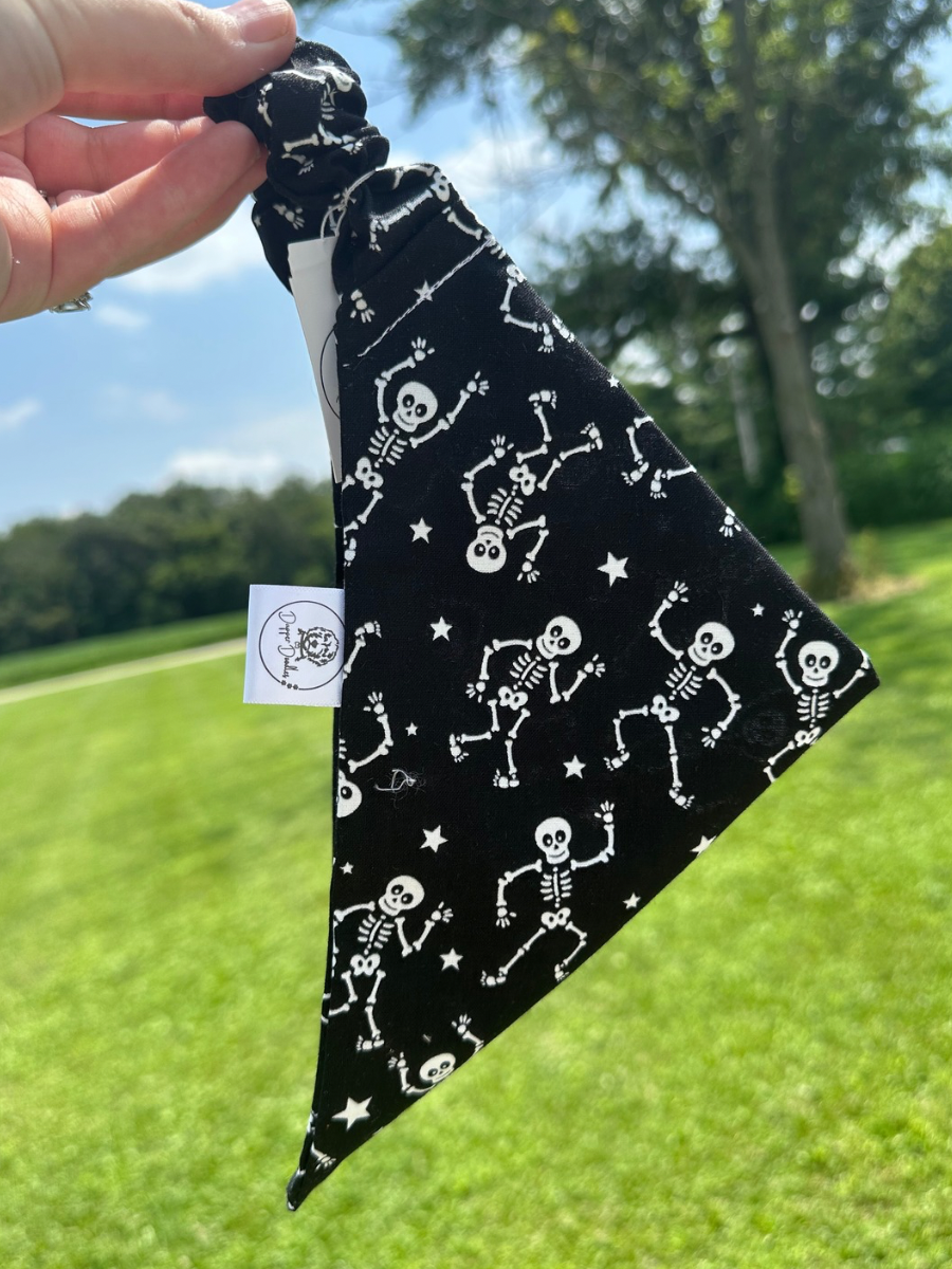 Dancing Skeleton Glow in the Dark Scrunchie Bandana