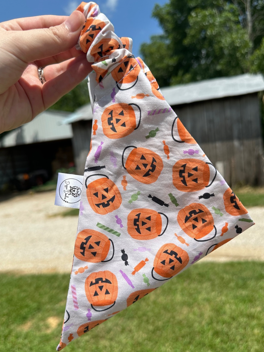 Trick or Treat Bucket Scrunchie Bandana