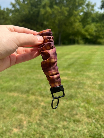 Autumn Plaid Scrunchie Key Chain