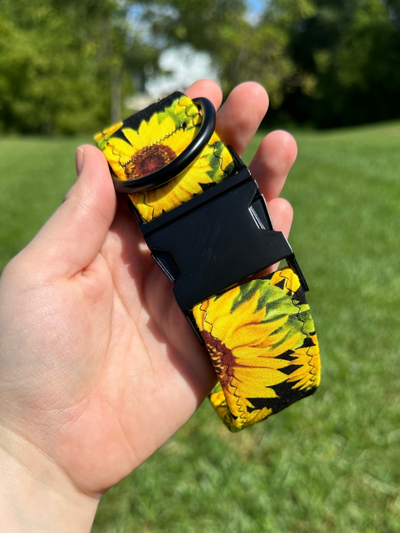 Black Sunflower Dog Collar
