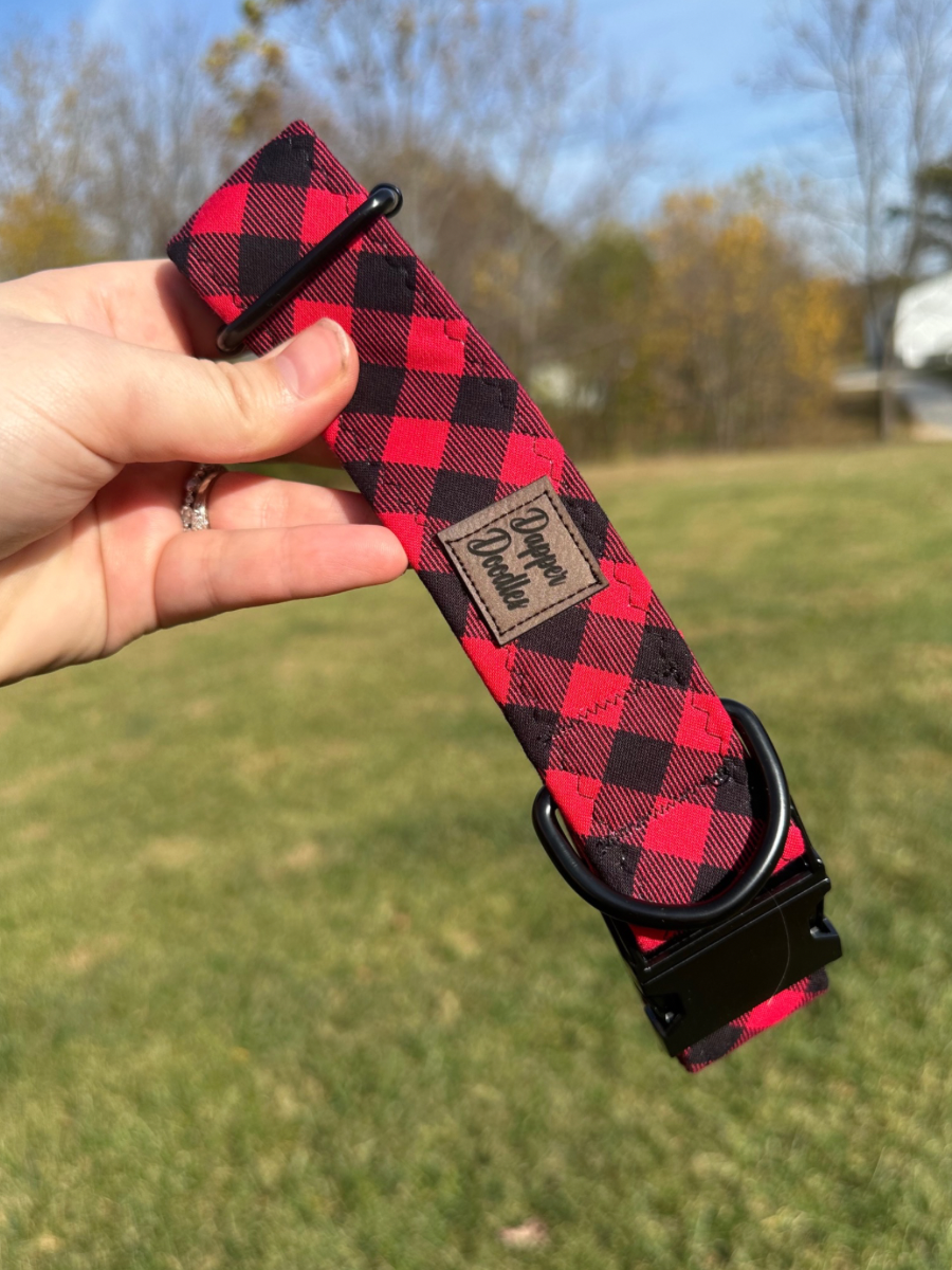Plaid dog top collars and leashes