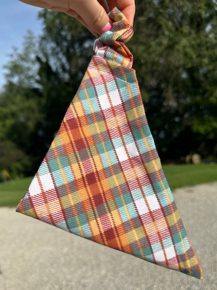 Harvest Plaid Scrunchie Bandana