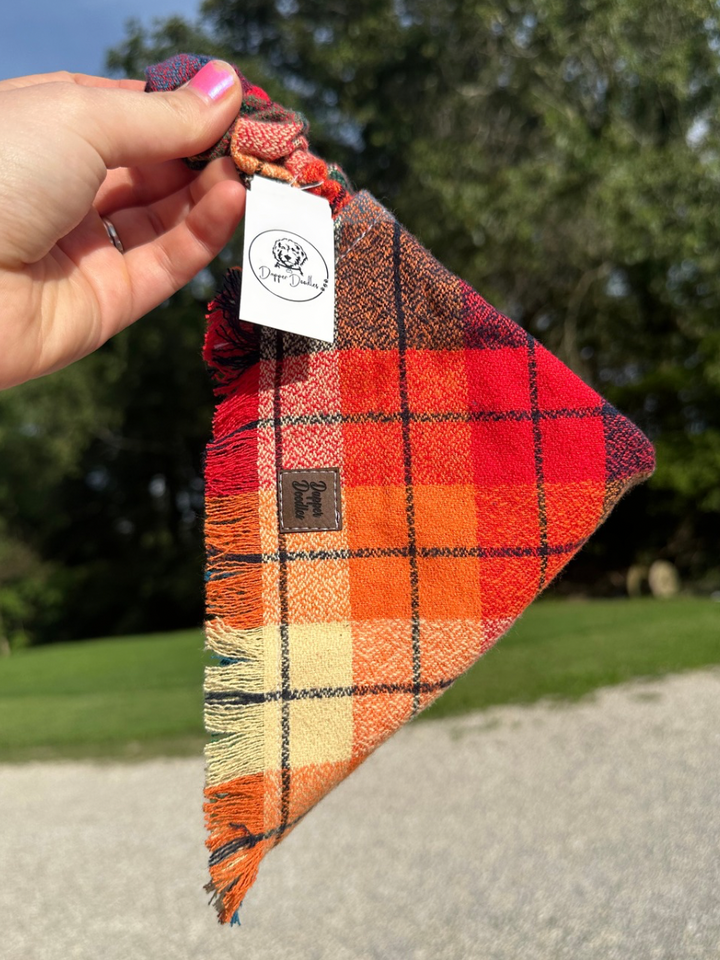 Sunset Fringe Scrunchie Dog Scarf