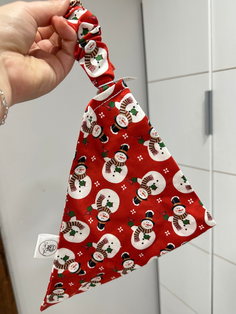 Red Snowman Scrunchie Bandana
