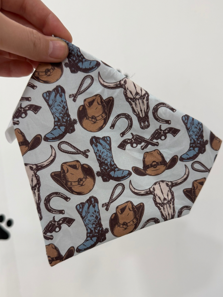 Western Blues Scrunchie Bandana