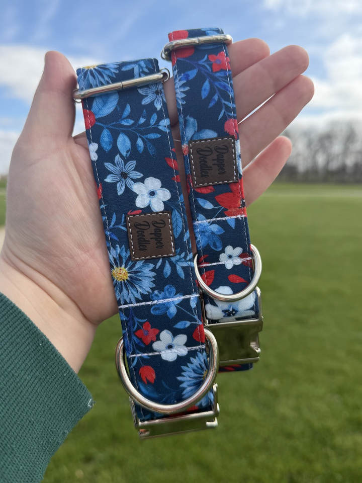 Midnight Blossom Dog Collar
