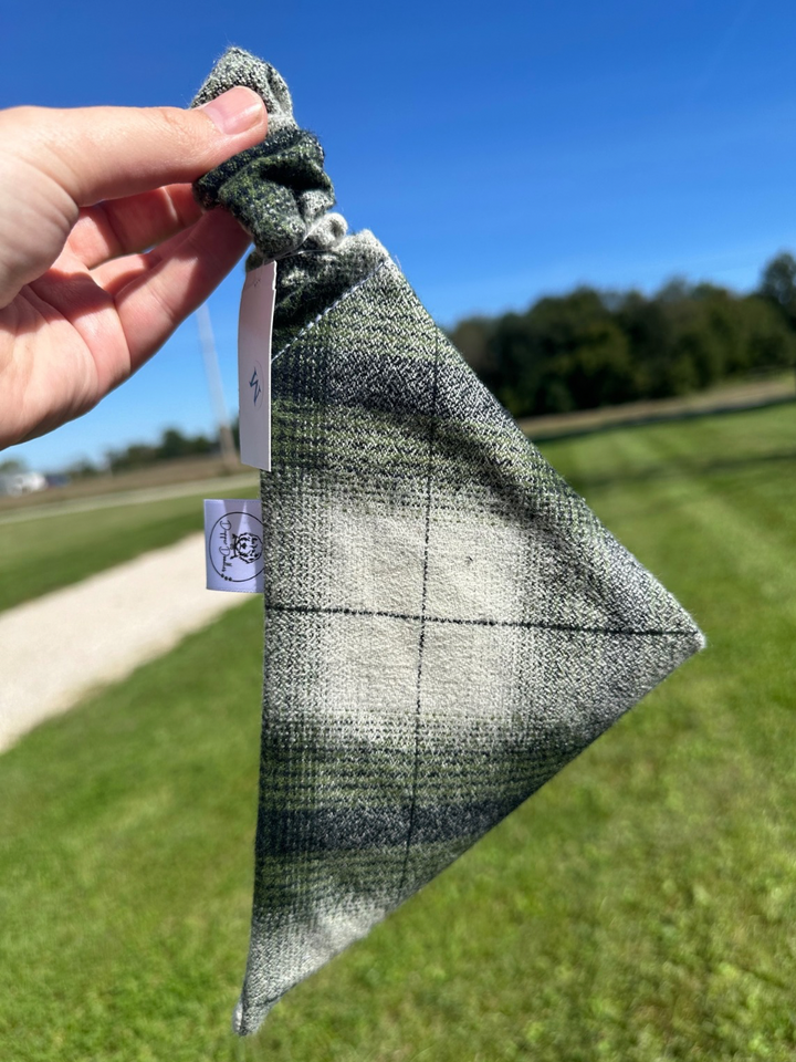 Evergreen Plaid Scrunchie Bandana