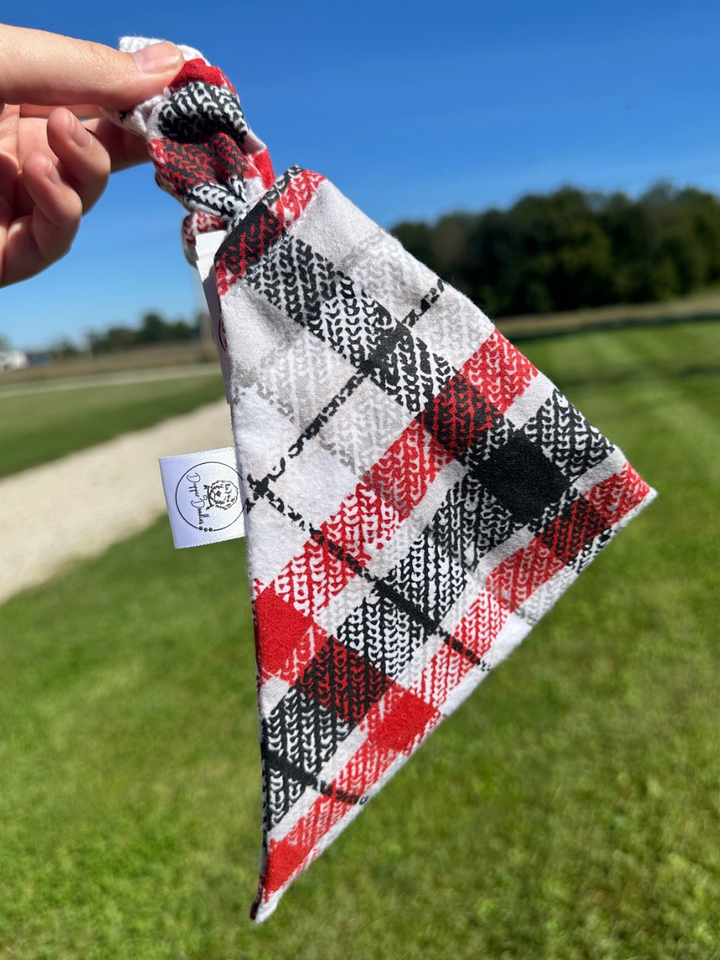 Santa Plaid Scrunchie Bandana