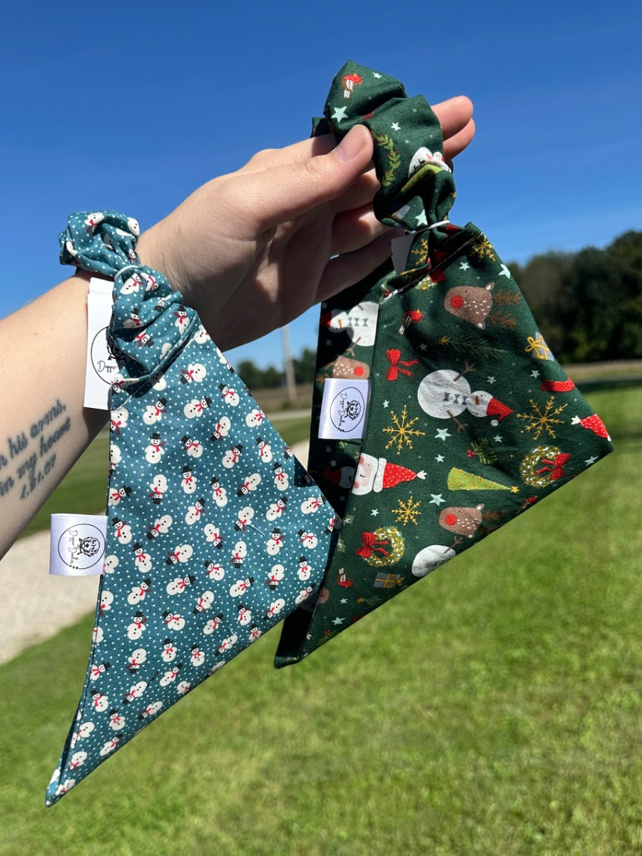 Mini Snowmen Scrunchie Bandana