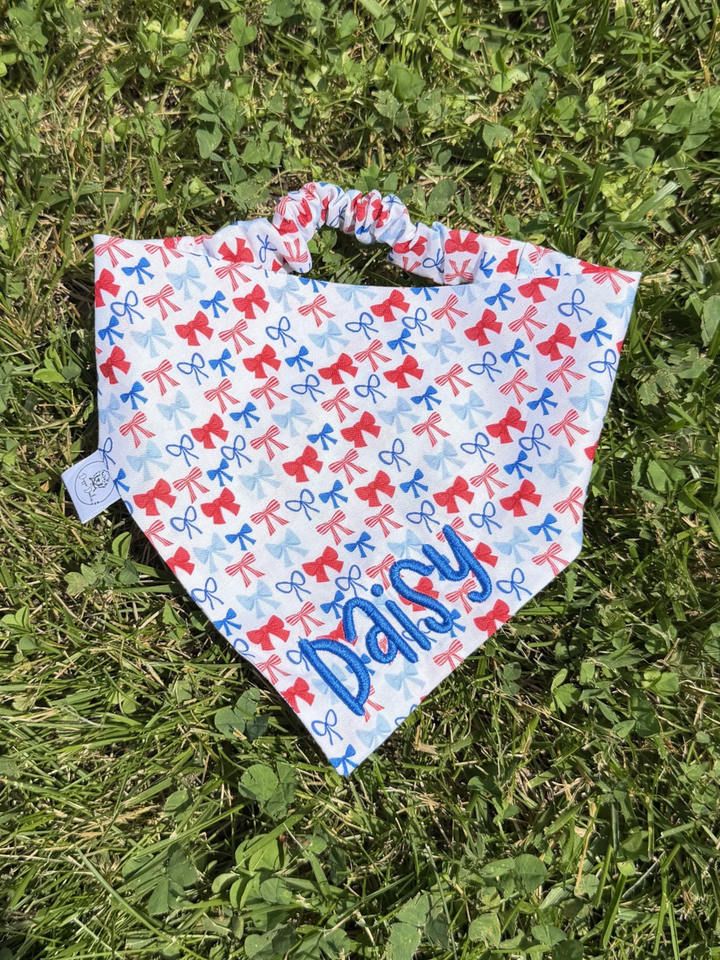 Red, White, &amp; Cute Scrunchie Bandana