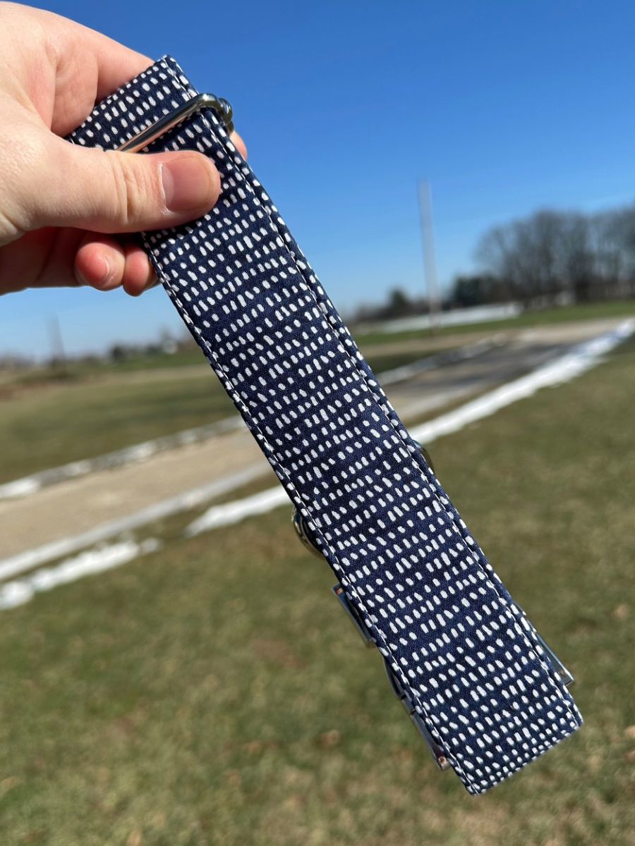 Navy Dot Dog Collar