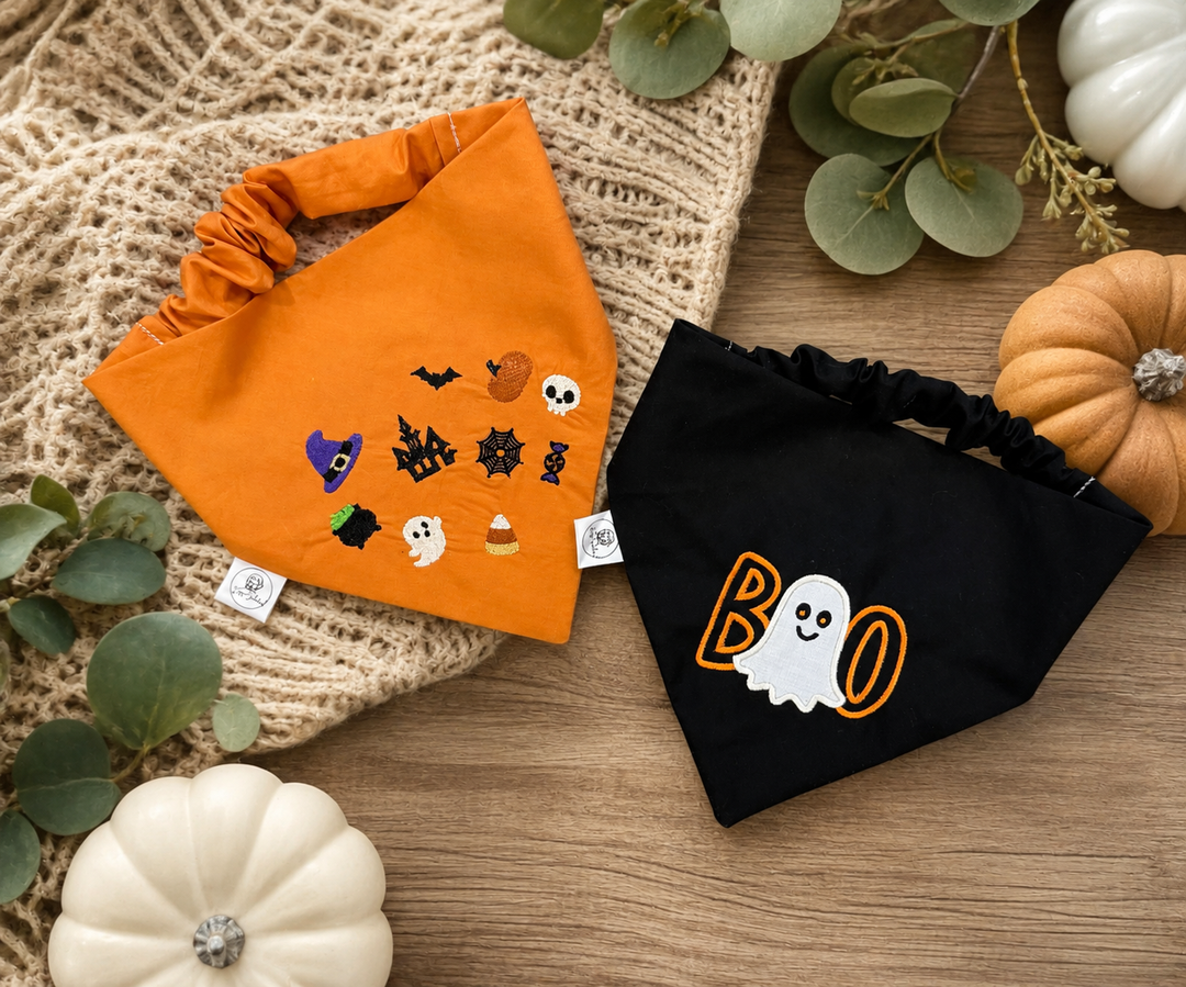 PREORDER: Halloween Special Embroidered Dog Bandana