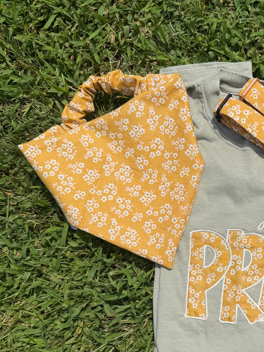 Preorder: Mustard Floral Scrunchie Bandana
