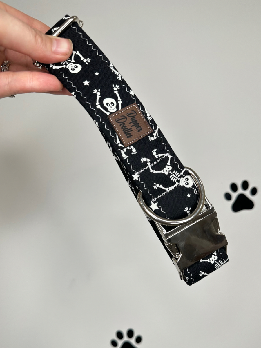 Dancing Skeleton Glow in the Dark Dog Collar