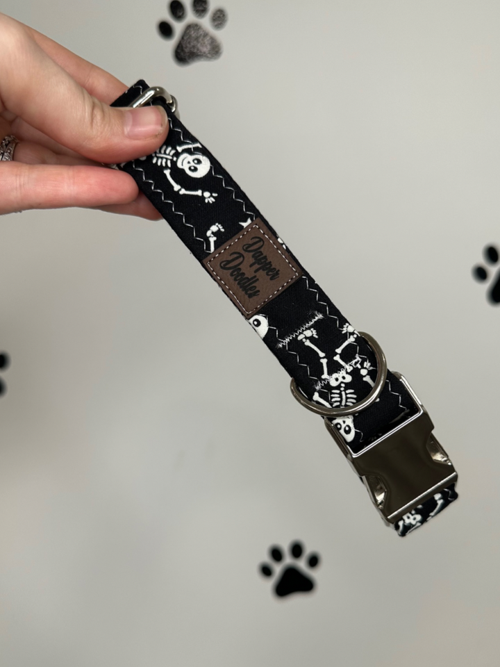 Dancing Skeleton Glow in the Dark Dog Collar