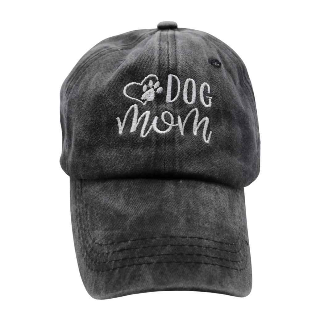 Dog Mom Hat - Black