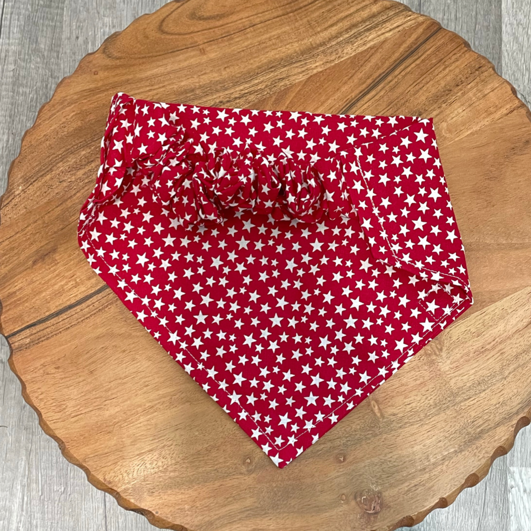 Bright Red Star Scrunchie Bandana